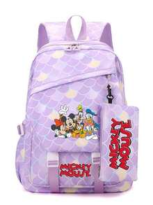 Disney Cute Cartoon Mickey Minnie Three Sets Of Student Schoolbag Large-Capacity Shoulders Backpack Business Travel Portable - Multicolor - View 5