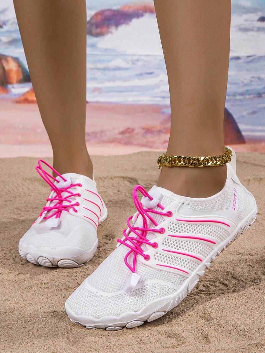 Non-Slip Beach Sandals For Girls Breathable Mesh Summer Seaside Water Shoes - White - View 1