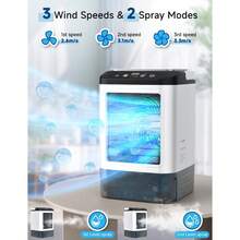 4-IN-1 Portable Air Conditioner 3 Speeds And 2 Spray Modes 900ML Tank Boosting Mode 25dB USB Powered Mini Cooler Humidifier Cooling Fan 7 Night Light Evaporative Air Cooler For Room Home - Snowy - View 5