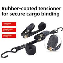 Dây buộc hàng bằng cao su đàn hồi, rộng 25mm, có khóa ratchet, rất cần thiết cho xe tải và xe máy. - Kiểu móc đôi - 3 mét - Xem 3
