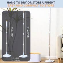 ® TrueClean Spin Mop 2.0 W/Detachable Inner Bucket Self Standing Separates Clean And Dirty Water Foldable Square Mop Head Triple Jet Stream W/Hidden Brush Replaceable 2pc Pads - 佩里 - 查看 6