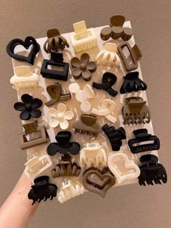 10/20pcs Random Color & Style Mini Hair Clips For Girls