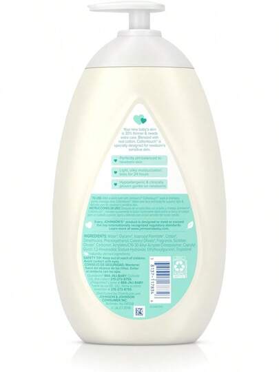 Loción para rostro y cuerpo  CottonTouch para recién nacidos, hecha con algodón real, 27.1 fl.onza