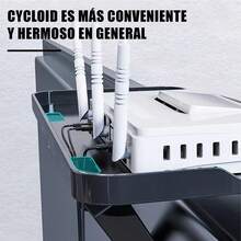 Estante Organizador de 30cm en Negro de ABS - Soporte para Pantalla, Monitor, Celular y TV, No Requiere Ensamblaje, Carga de 3 kg - Negro - Ver 1