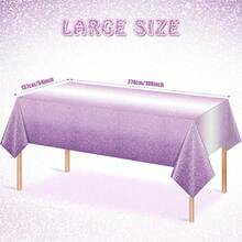 zxr FunnyPars - Juego de 3 manteles de plástico color morado degradado para fiestas mantel rectangular desechable color pastel degradado decoración de aniversario de boda cumpleaños 54 x 108 pulgadas125 - Morado - Ver 2