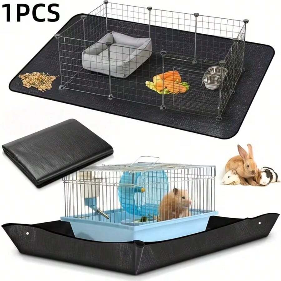 1 件防水宠物围栏垫 - 耐用豚鼠笼衬垫，可清洗底垫，可重复使用，适用于兔子、豚鼠、雪貂和其他小动物，耐磨宠物床上用品和笼衬垫