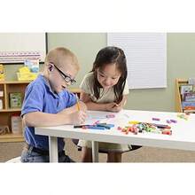 hand2mind Cubos de matematicas entrelazados de plastico con bañera de almacenamiento color arcoiris manipulador de matematicas para habilidades tempranas paquete de 500Duradero y cultiva el interés de los niños - Multicolor - Ver 3