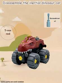 DIY可拆卸恐龙玩具车，儿童趣味减压益智玩具，恐龙造型可拆卸趣味玩具，儿童螺丝组装益智玩具，男女皆宜，儿童智力开发生日/节日礼物 - 彩色 - 查看 13