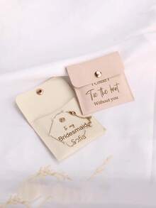 1pc Customized Bridesmaid Earrings, Necklace, Bracelet Jewelry Bag, Travel Jewelry Storage Bag, Personalized Gift Bag, Can Customize Name Imprint, Bridesmaid Jewelry, Bridesmaid Gift, Jewelry Gift