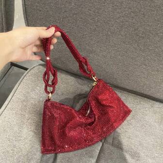 Dancing Engine קלאץ' ערב מעוטר באבני חן, ארנק ותיק יד, תיק כתף מעוצב יוקרתי, קלאץ' קריסטלים נוצצים, תיק דלי