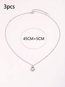 1pc/2pcs/3pcs Titanium Steel Thick Heart Pendant Necklace Valentines