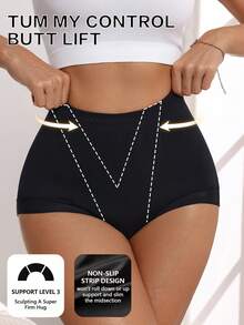 Quần lót nữ cạp cao, không đường may, ôm bụng, không chun, tôn dáng, không cuộn, giúp thon gọn vòng eo, màu trơn, kiểu tam giác. - màu đen - Xem 3