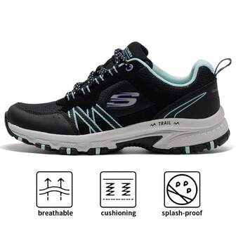 Skechers Pantofi sport pentru femei, cu șireturi, pentru drumeții, stil oraș, exterior, cu amortizare a șocurilor, casual, confortabili, pentru purtare zilnică, 180017