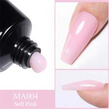 MEET ACROSS 8 piezas Kit de extensión de uñas, Gel de extensión de uñas de color rosa nude y transparente con solución deslizante, formas duales, pincel para uñas y clip, perfecto para principiantes y manicuras en casa - Multicolor - Ver 3