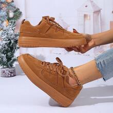 Women's Retro Mary Jane Sneakers Platform Cushioned Sole Casual Street Style Shoes - Brown - View 14
