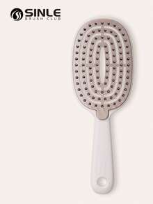 2-In-1 Self-Cleaning Wet & Dry Brush, Curved Ventilated Massage Paddle Brush, Suitable For Curly Hair, Easily Detangles Hair - Multicolor - View 9