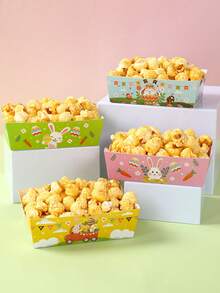 12个复活节主题一次性纸盘，彩色可爱兔子图案零食托盘，一次性食品容器，饼干烘焙托盘，爆米花盒，复活节快乐装饰品，复活节装饰品，复活节兔子主题生日装饰品，复活节派对用品，复活节家居装饰，厨房装饰，餐具装饰，复活节礼物，婴儿派对装饰，春季露营用品 - 復活節 - 查看 1
