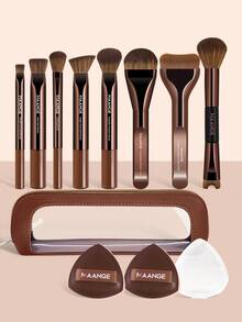 MAANGE 2/3/5/7/11/12pcs Skin-Friendly Super Soft Professional Travel Makeup Brush Set, Includes Face Brush, Powder Brush, Foundation Brush, Concealer Brush, Contour Brush, Nose Brush, Highlighter Brush, Detail Brush, Made Of High-Quality Synthetic Hair, Comfortable And Versatile For Home Or Travel Use