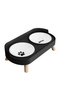 新款猫/狗高架双碗，集成食物和水碗，高架，有塑料/不锈钢/陶瓷材质可选，多种颜色可供您心爱的宠物选择