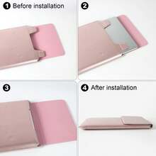 15-16 Inch Laptop Sleeve With Stand & Mouse Pad, Leather Material Protective Case For MacBook Pro/Air, Chromebook - Multicolor - View 8