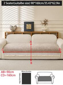 1pc Luxury Chenille Sofa Cushion Cover, Modern Minimalist Fashion Dust-Proof Anti-Slip Sofa Seat Pad, Washable, Suitable For Bedroom, Office, Living Room Combination, L-Shaped Sofa And 1/2/3/4 Seat Sofa, All Season - Khaki - View 19