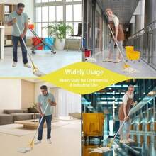 Commercial Mop Heavy Duty Industrial Mop With Long Handle59" Looped-End String Wet Cotton Mops For Floor Cleaning Including Three Mop Head Replacement - Màu vàng - Xem 5