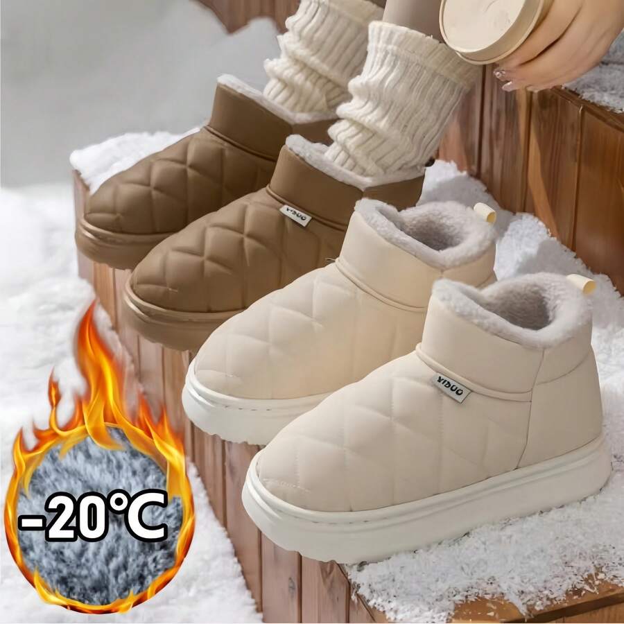 2025 New Elderly Winter Shoes, Men/Women Indoor Home Non-Slip Thick Bottom Plush Warm Closed-Toe Thermal Slippers