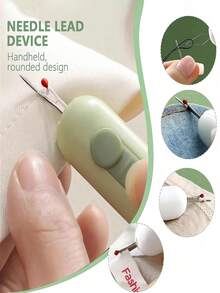 1pc 2-In-1 Automatic Threader/Ripper, Upgraded Dual-Head Ripper, Sewing Threader Ripper, Threading And Unthreading Tool, Quick Unthreading Tool, Suitable For Hand Sewing, Knitting, Cross Stitch - Multicolor - View 4