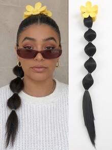 1 Pc 18-Inch Wig Lantern Bubble Ponytail With Clips, Suitable For Women - Multicolor - View 18