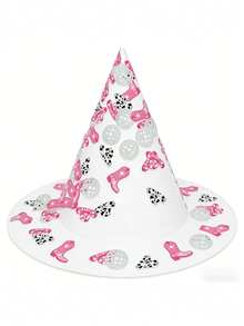 1 包迪斯科主题西部牛仔风格彩色纸质桌饰，适用于单身派对、赛马派对、生日迪斯科派对等。