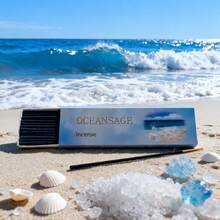 海洋鼠尾草香薰棒 - 仿木香薰棒，散发清新海盐香气，适合冥想、瑜伽、水疗及节日送礼（汉心风格包装），媲美真木香薰棒。 - 海洋鼠尾草 - 查看 6