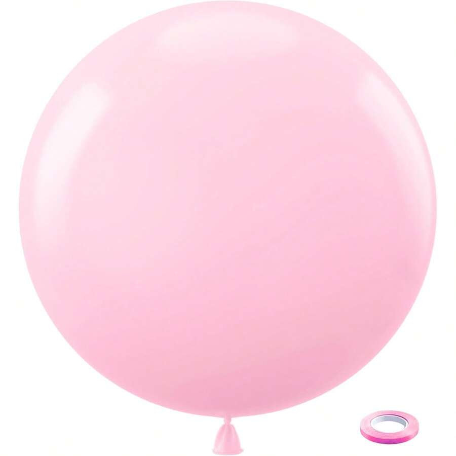 Bóng bay khổng lồ màu hồng nhạt, kích thước 36 inch (khoảng 91,4 cm), 2/4/6/8/10 quả, bóng bay cao su dày dặn màu hồng pastel siêu lớn, thích hợp trang trí cho cô dâu, tiệc tiết lộ giới tính, đám cưới, lễ tốt nghiệp, kỷ niệm. - Màu Hồng baby - Xem 1