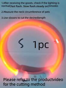 1个/2个装LED可充电发光PVC宠物项圈，3种照明模式，夜间可见，保障宠物安全，适合小型至大型犬猫，节日氛围项圈。项圈长度可根据需要修剪。本产品并非通用尺寸，请在购买前确认产品尺寸是否合适，并根据宠物的体重调整尺寸，以免使用过程中损坏产品。