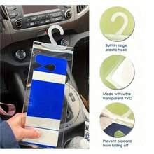 1/2pcs Disabled Slogan Sign PVC Hook Bag, Parking Sign Bag, Disability Card Card Car Hanging Bag Keep You Handicap Parking Placard For Women Storage Organizer Travel Essentials Back To School Dormitory Storage Fall Decor - Clear - View 4