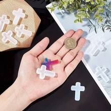 1个Chneeu树脂模具，适用于环氧树脂/冷铸树脂 - 大型可重复使用十字架首饰模具，DIY项链吊坠制作，柔性硅胶浇铸模具，易于脱模（1.5英寸长） - 彩色 - 查看 10