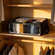 Hộp đựng quần áo gấp gọn, hộp đựng đồ gia dụng chống bụi, hộp đựng đồ bền chắc, dung tích lớn, chất liệu vải dày, dễ mang theo và dùng cho hành lý | Túi đựng quần áo và khăn trải giường hình chữ nhật có khóa kéo, lý tưởng cho gia đình và du lịch, vật dụng cần thiết khi chuyển nhà, thiết kế cổ điển, tay cầm chắc chắn, túi đựng quần áo dưới gầm giường, túi đựng đồ, túi sắp xếp quần áo, túi đựng đồ du lịch. - màu đen - Xem 4