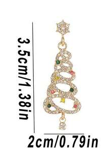1 Pair Retro And Elegant Silver Artificial Christmas Tree Earrings Are Suitable For Ladies To Wear During The New Year Christmas, Valentine's Day, Christmas Season Weddings, Daily Occasions And The Holiday Valentine's Day
