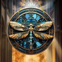 Atrapasol de acrílico 2D en forma de libélula, de 6x6 pulgadas, arte decorativo para colgar en la pared, adecuado para ventanas, porches, decoración del hogar y un regalo perfecto de inauguración de casa