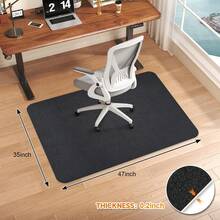 Tapete para Silla para Piso Duro, 35 x 47 Pulgadas, Alfombra para Protección de Suelos Duros para Silla de Oficina en Casa,Tapete para Silla de Computadora de Juegos,Sin BPA y Sin Ftalatos,Gris Oscuro - Gris Oscuro - Ver 3