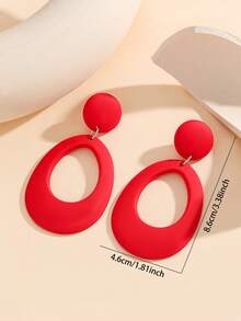 奶油甜甜圈树脂耳环，简约亚克力圆形开口耳环，轻盈百搭，温柔优雅，修饰脸型 - 彩色 - 查看 3