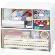 Desk Drawer Organizer Makeup Organizer Storage Box With 4 Stackable Plastic Drawers Desk Organizer For Home Collection Cosmetics Office Bathroom Counter Dresser A - A - View 1