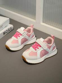 1 Pair Kids Casual Sports Shoes, Girls' Fashion Comfortable Athletic Sneakers, Boys' Running Shoes, Anti-Slip Soft Sole Toddler Runners, Baby First Walking Shoes - Pink - View 2