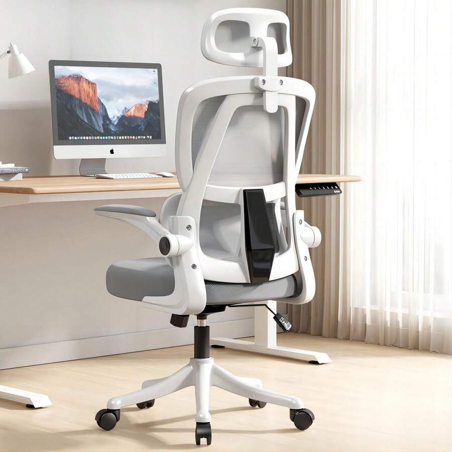 Silla Oficina Ergonomica Con Respaldo Soporte Lumbar Separado - Gris - Ver 1