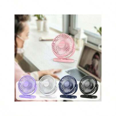  Sweetfull 1pc Portable Desktop Fan, USB Powered/With Hook/360° Rotation, Multifunctional Fan/Quiet Fan/Small Table Fan, Suitable For Bedroom, Kitchen, Office, USB Powered For Summer Cooling, Essential Item For Vacation And Travel