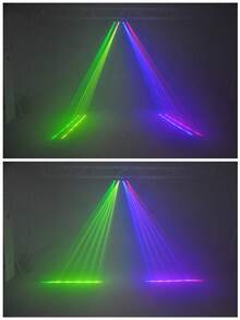 Dj Lights, Party Lights, Disco Lights, 4-Beam Effect, Stage Lighting, Projection Lights, Strobe Lights, RGBY, Sound Activation, Controlled By DMX, Family Gathering, Dancing, Bar, Club, KTV, Karaoke, Holiday, Birthday, Light Show, Atmosphere Lights - EU F Type Plug(220-240V) - View 5