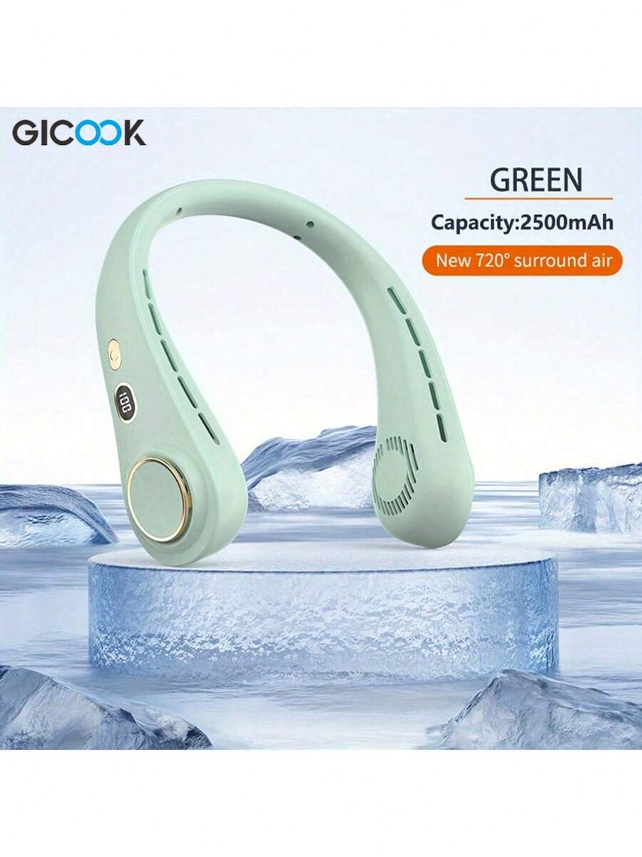 GICOOK Neck Fan, Fan, Fans, Portable Fan, Fans Portable, Mini Fan, Home, Ventilador, Ventilador Recargable,Portable Neck Fan USB Small Fan Quiet Rechargeable Electric Fan Portable Electric Fan Home Kitchen Outdoor Camping Dorm Office Air Circulation Fan - màu xanh lá - Xem 1