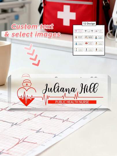 1pc Custom LPN, RN, Nurse Glass Office Desk Name Plate,13 Styles ,Clear Personalized Nameplate, Medical Practitioner Appreciation Gift, Nursing School Graduation,Nurse Name Plate For Desk, Personalized Gift For Nurses, Name Sign For Nurse, Promotion Gift For Hospital Members, Nursing Supervisor Gift,Unique Gifts For Wedding Birthday Thanksgiving Christmas, Personalized Gifts, Holiday Gifts