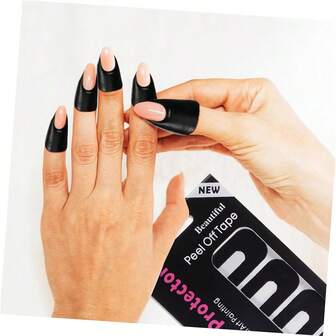 10 piezas/hoja Pegatinas protectoras en forma de U para esmalte de uñas, pegatinas de arte de uñas de un solo uso para evitar el desbordamiento del esmalte