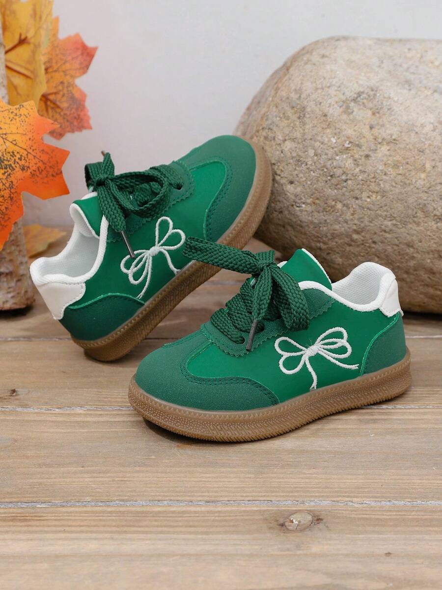 1 Pair Girls' Sports Shoes, Summer New Kids Shoes, Fashion Sneakers, Casual & Versatile - Green - View 1