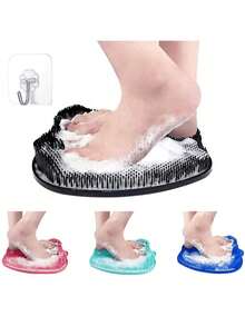 1pc Pink Foot Massage Brush; Bathroom Cleaning Brush; Anti-Slip Bath Brush Home Bathroom Foot Scrubber, Anti-Slip Foot Wash With Suction Cups, Bathroom Gadgets - Multicolor - View 2